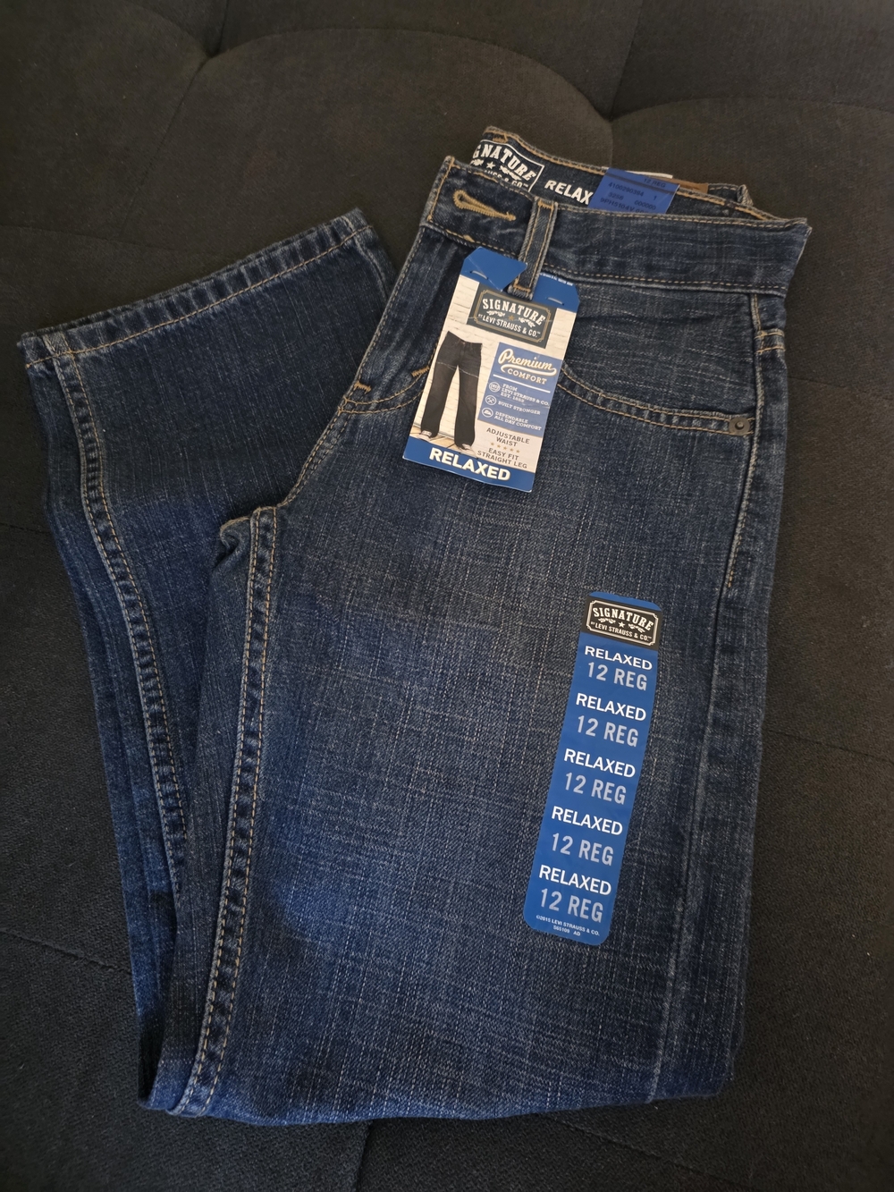 Signature by Levi Strauss Boys Relaxed Fit Jeans - Dark Blue